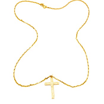 9ct Gold 2.6g 18 inch Cross Pendant with Chain